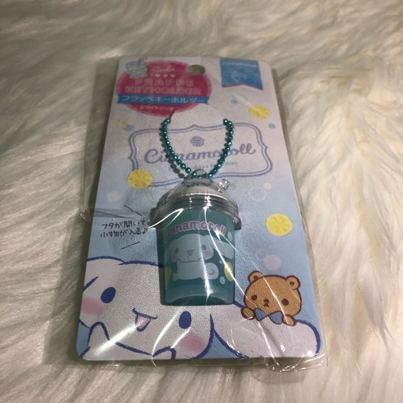🥮 SALE 2/$15 BNWT Sanrio Cinnamoroll Blue Frappe Keychain Cellphone Strap - Picture 1 of 4